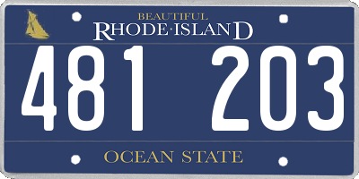 RI license plate 481203