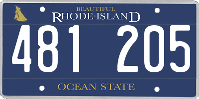 RI license plate 481205
