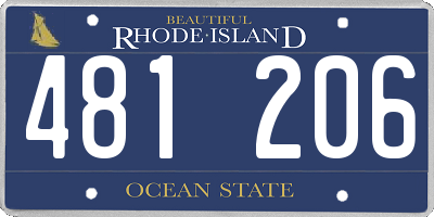 RI license plate 481206