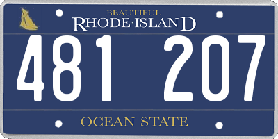 RI license plate 481207