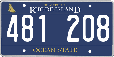 RI license plate 481208