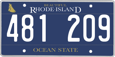 RI license plate 481209