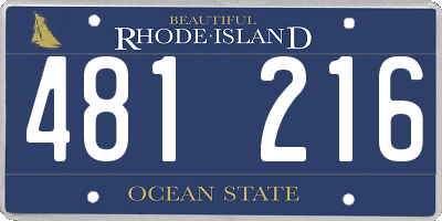 RI license plate 481216