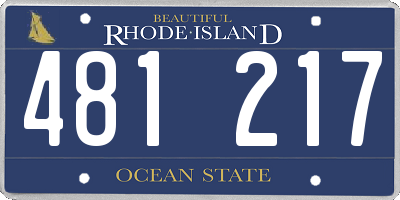 RI license plate 481217