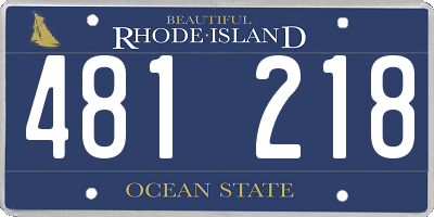 RI license plate 481218