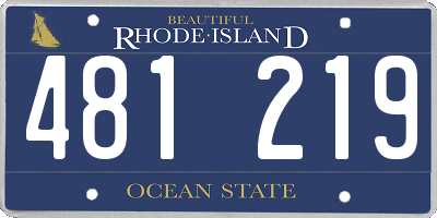 RI license plate 481219