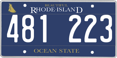 RI license plate 481223