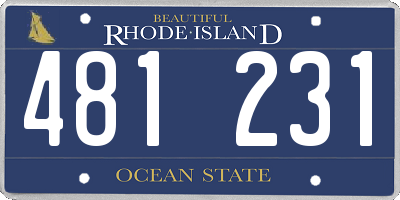 RI license plate 481231