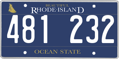 RI license plate 481232