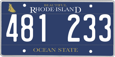 RI license plate 481233