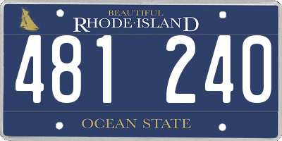RI license plate 481240