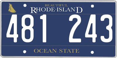 RI license plate 481243