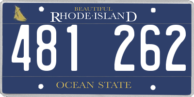 RI license plate 481262