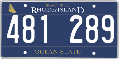 RI license plate 481289