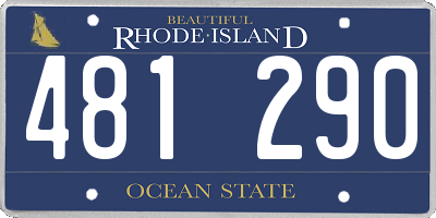 RI license plate 481290