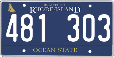 RI license plate 481303