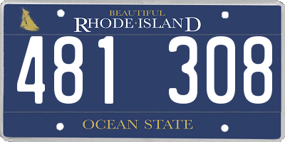 RI license plate 481308