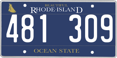 RI license plate 481309