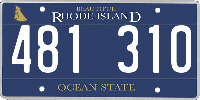 RI license plate 481310