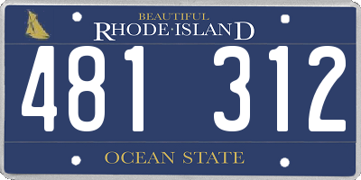 RI license plate 481312