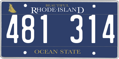 RI license plate 481314