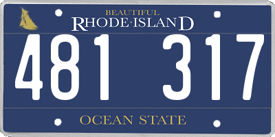 RI license plate 481317