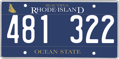 RI license plate 481322