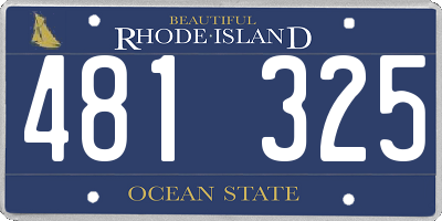 RI license plate 481325