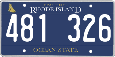 RI license plate 481326