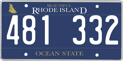 RI license plate 481332
