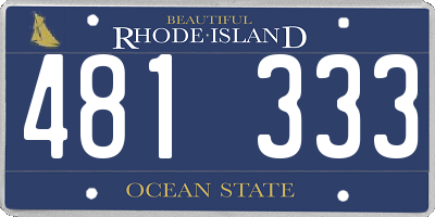 RI license plate 481333