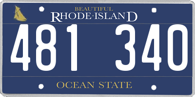 RI license plate 481340