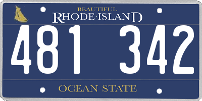 RI license plate 481342