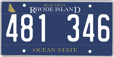 RI license plate 481346
