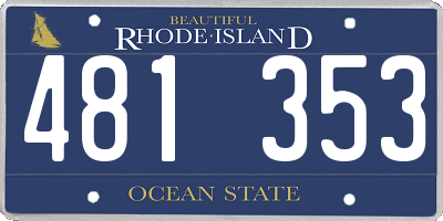 RI license plate 481353