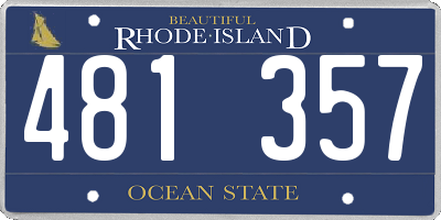 RI license plate 481357