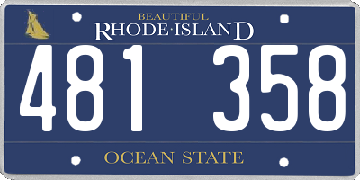 RI license plate 481358