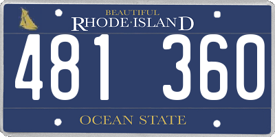 RI license plate 481360