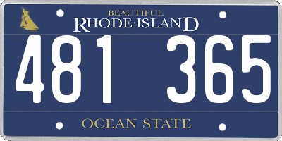 RI license plate 481365