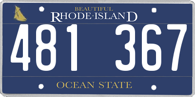 RI license plate 481367