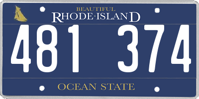 RI license plate 481374