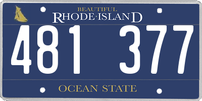 RI license plate 481377
