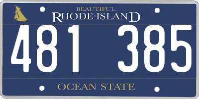RI license plate 481385
