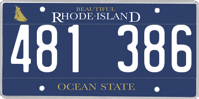 RI license plate 481386