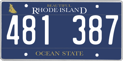 RI license plate 481387