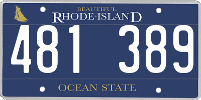 RI license plate 481389