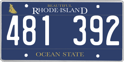 RI license plate 481392