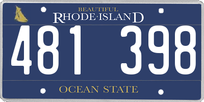 RI license plate 481398