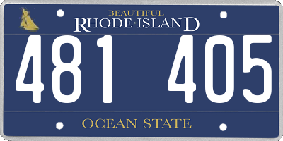 RI license plate 481405