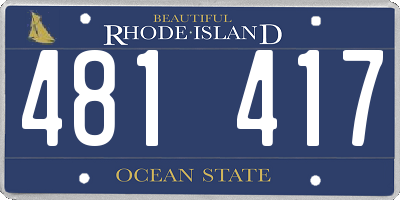 RI license plate 481417